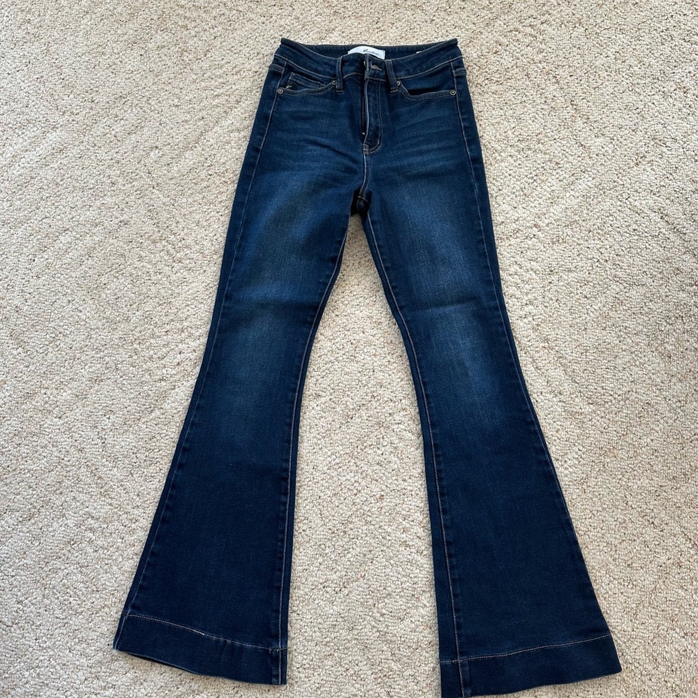 KanCan Women's Blue Flared Jeans